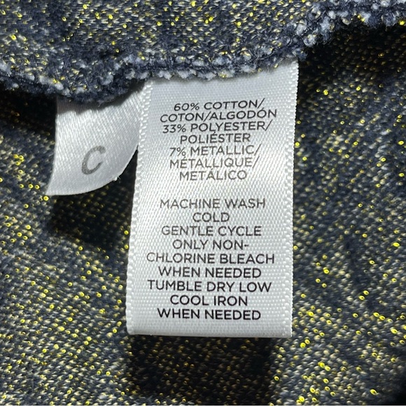 LOFT Petites 3/4 Sleeve Textured Sweater Women’s Size Small Petite Blue Metallic - Picture 5 of 10